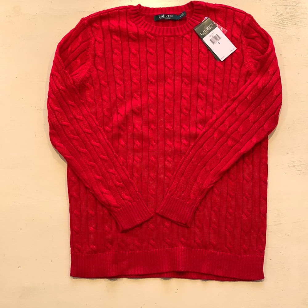 Lauren Ralph Lauren Crewneck Cable Knit Cotton Ladies Sweater NWT - Picture 2 of 7